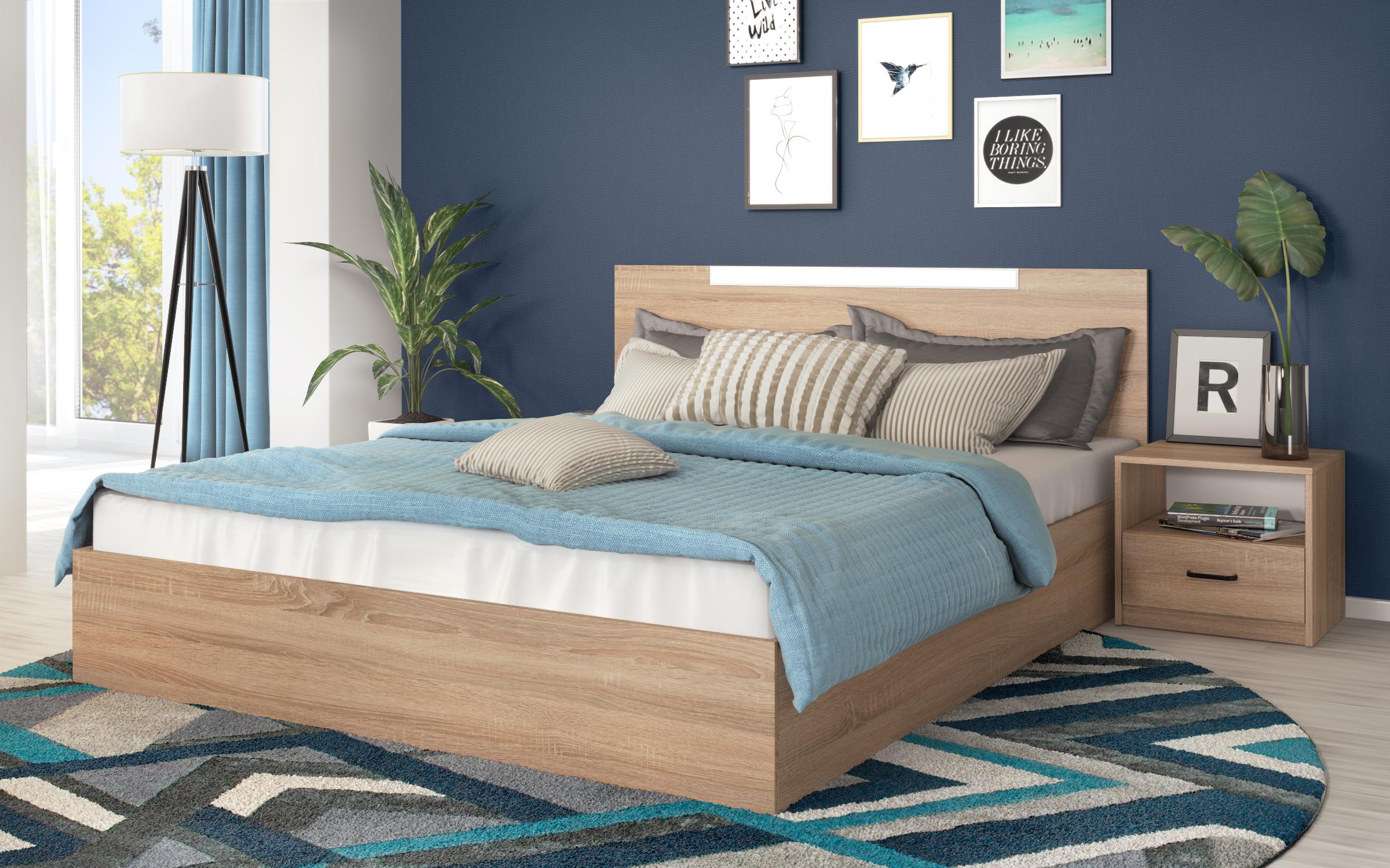 Двуспальная кровать Катерина + матрас 160/200 | Vellea Home